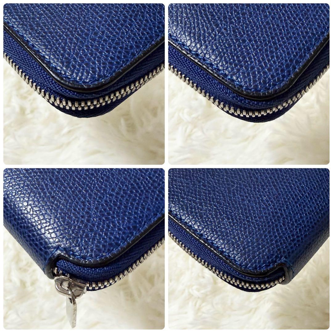 【美品】Valextra ヴァレクストラ ラウンドジップ ミニウォレット レザー