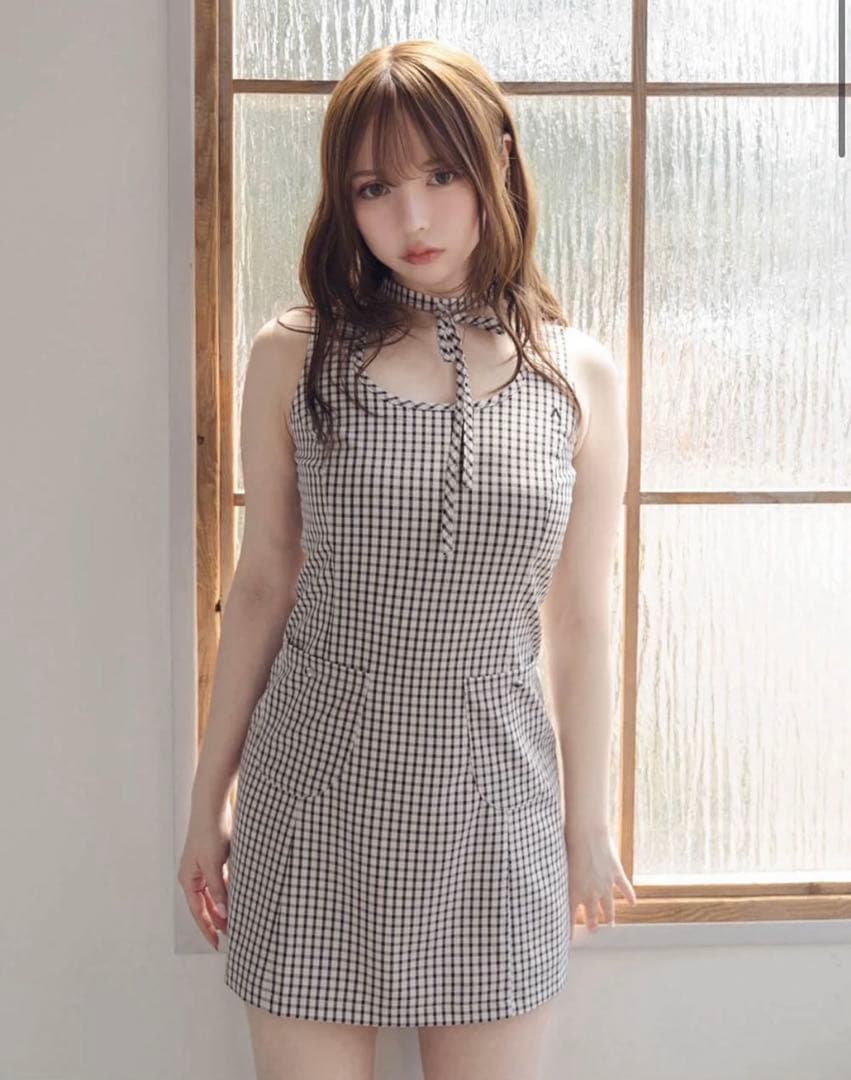 ワンピース Natalie check mini dress