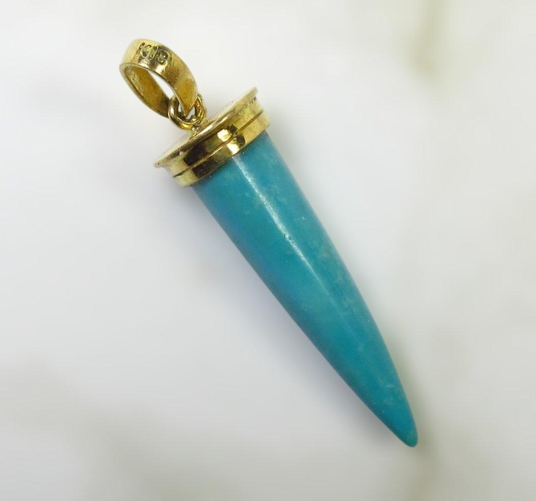 トルコ石　「ターコイズ」　　　K18 ペンダントトップ