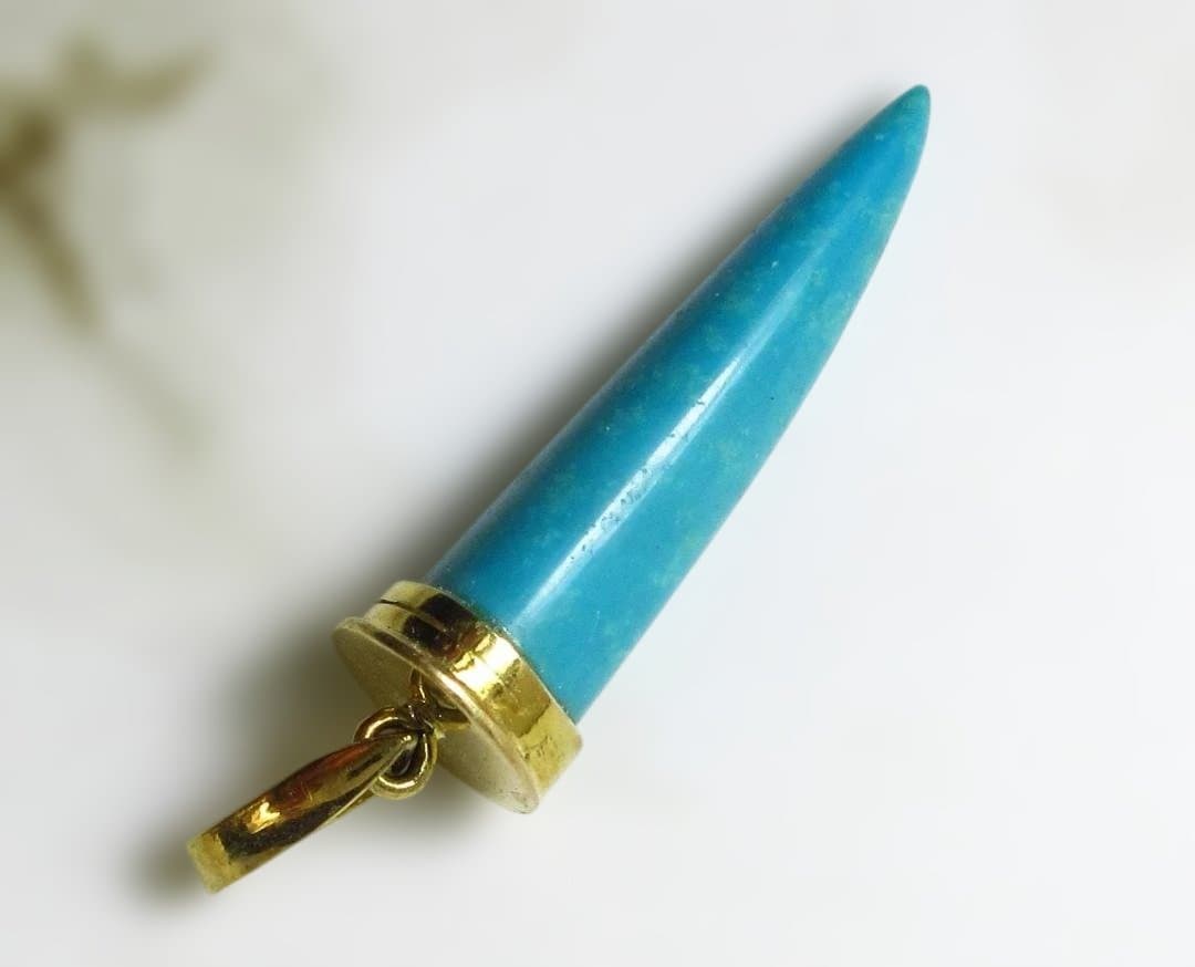 トルコ石　「ターコイズ」　　　K18 ペンダントトップ