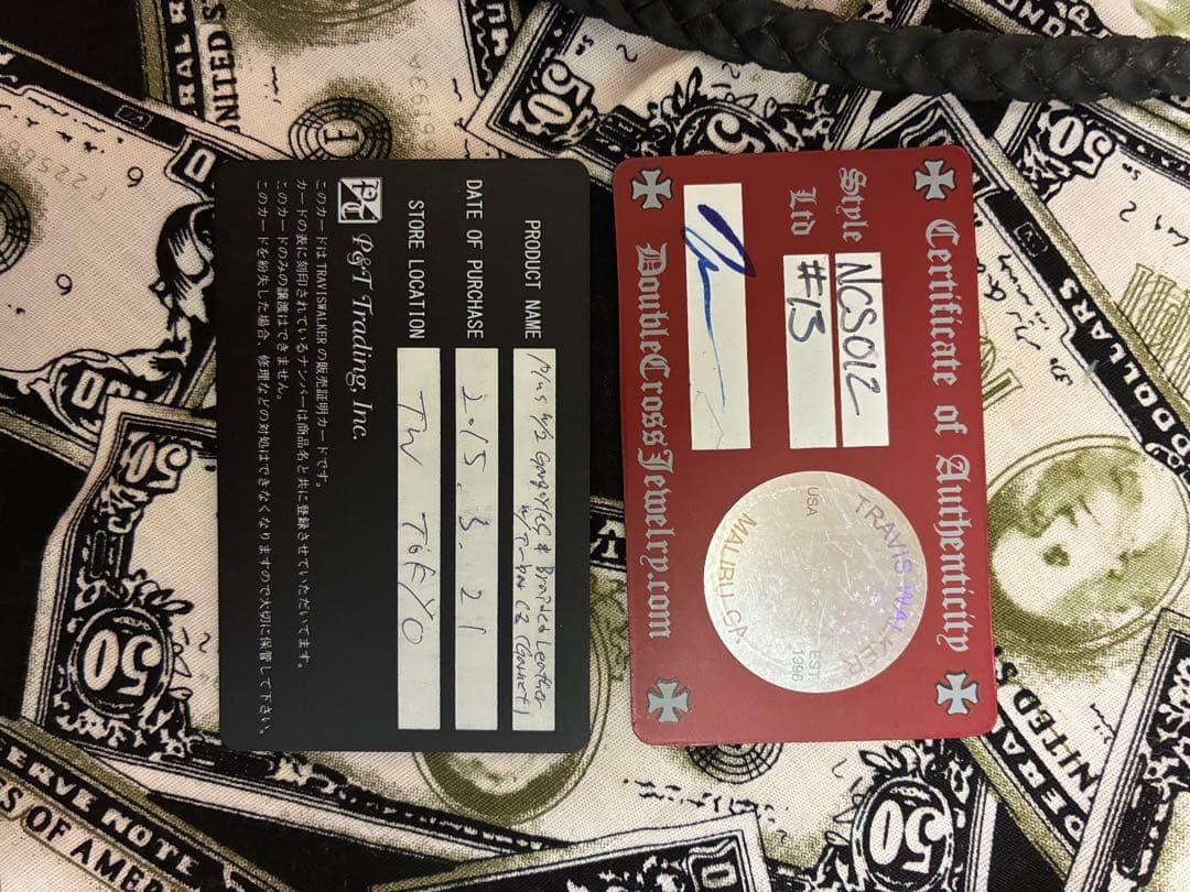 希少 TRAVIS WALKER　トラヴィスワーカー　ダブルクロス　ネックレス