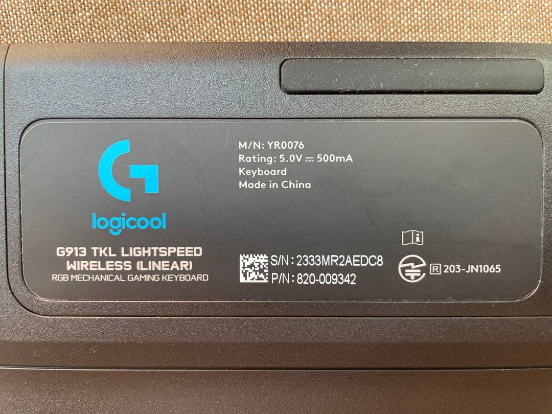 logicool G913 TKL ワイヤレス薄型ゲーミングキーボード