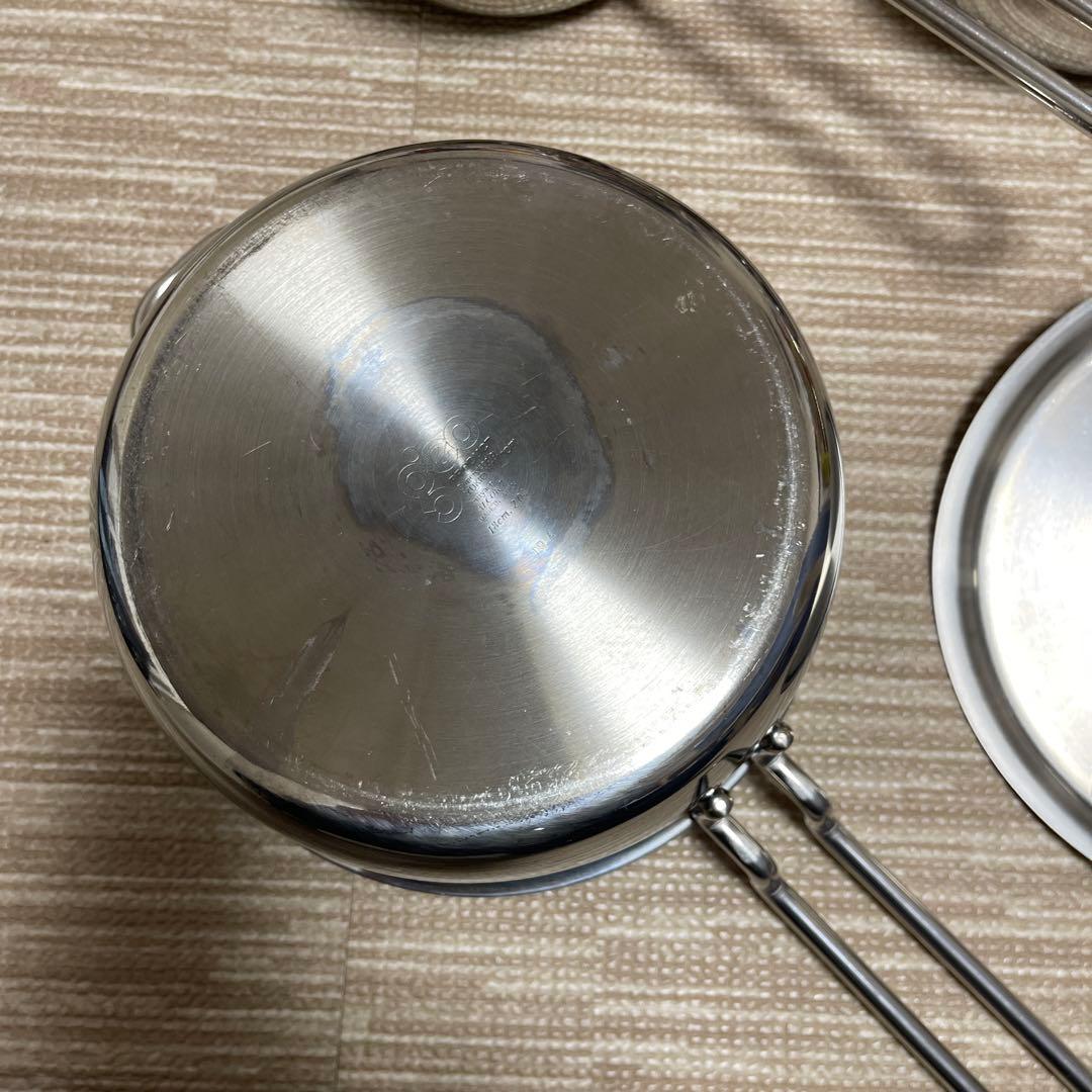 geo PRODUCT 蓋付き 片手鍋 ３点セット 14cm/16cm/18cm