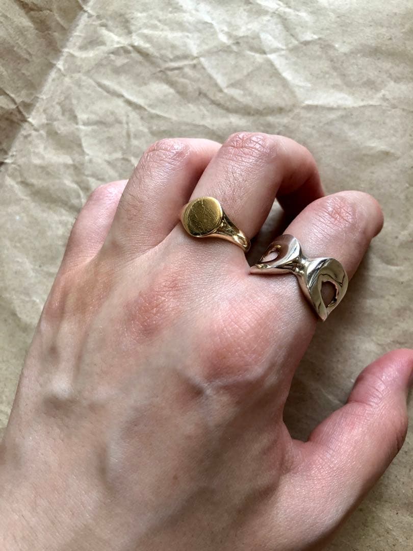 希少品 vintage 英国製 9K シグネットリング 15号程