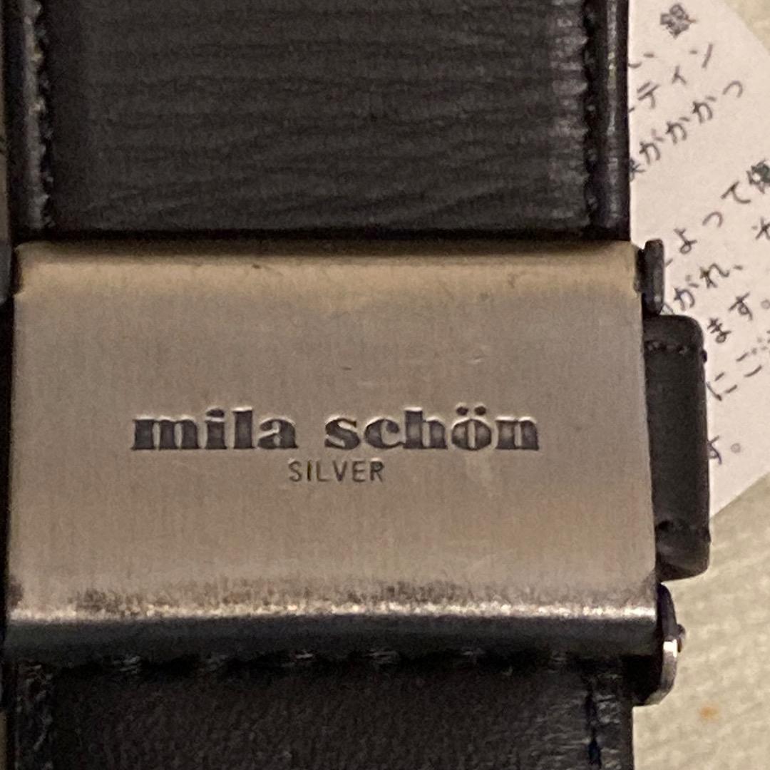 未使用タグ付き mila schon シルバー925 バックル 革ベルト