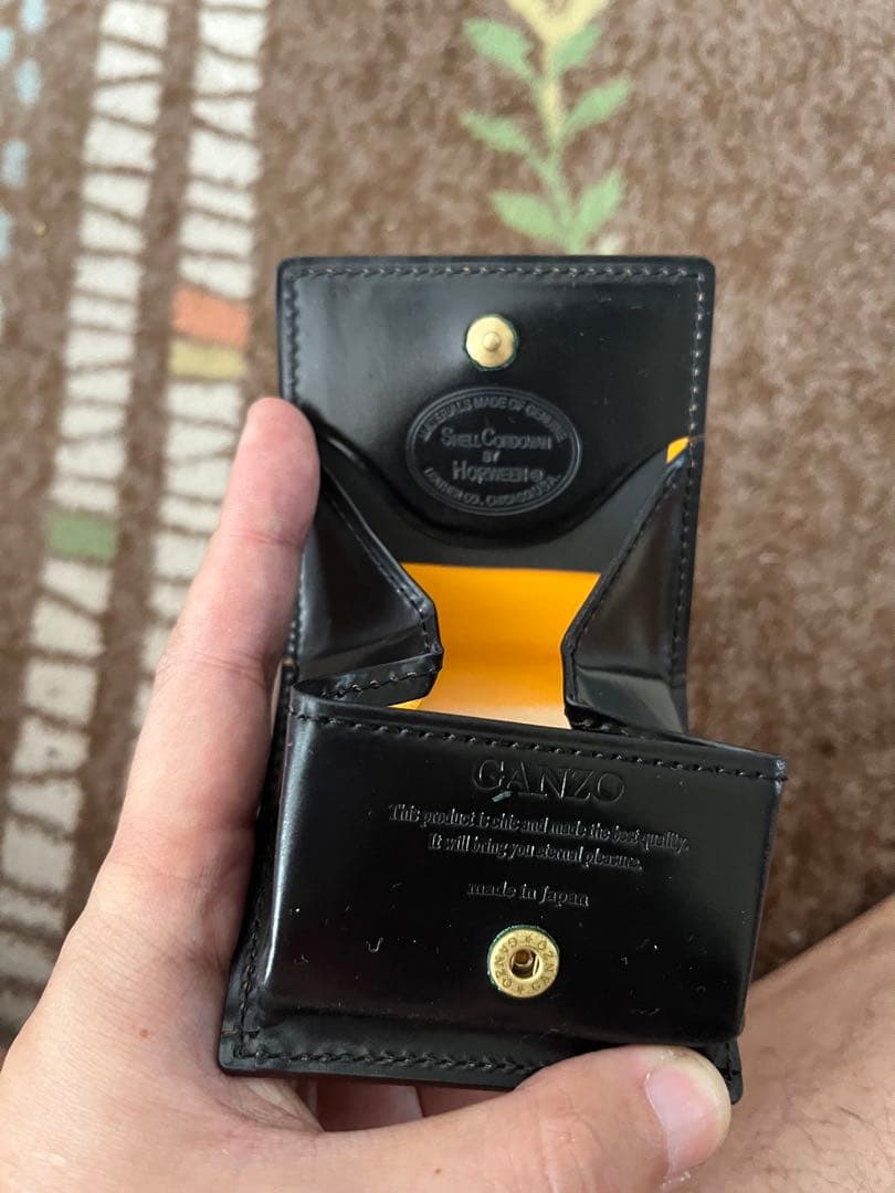 未使用　GANZO ブラックシェルコードバン2 BOX小銭入れ