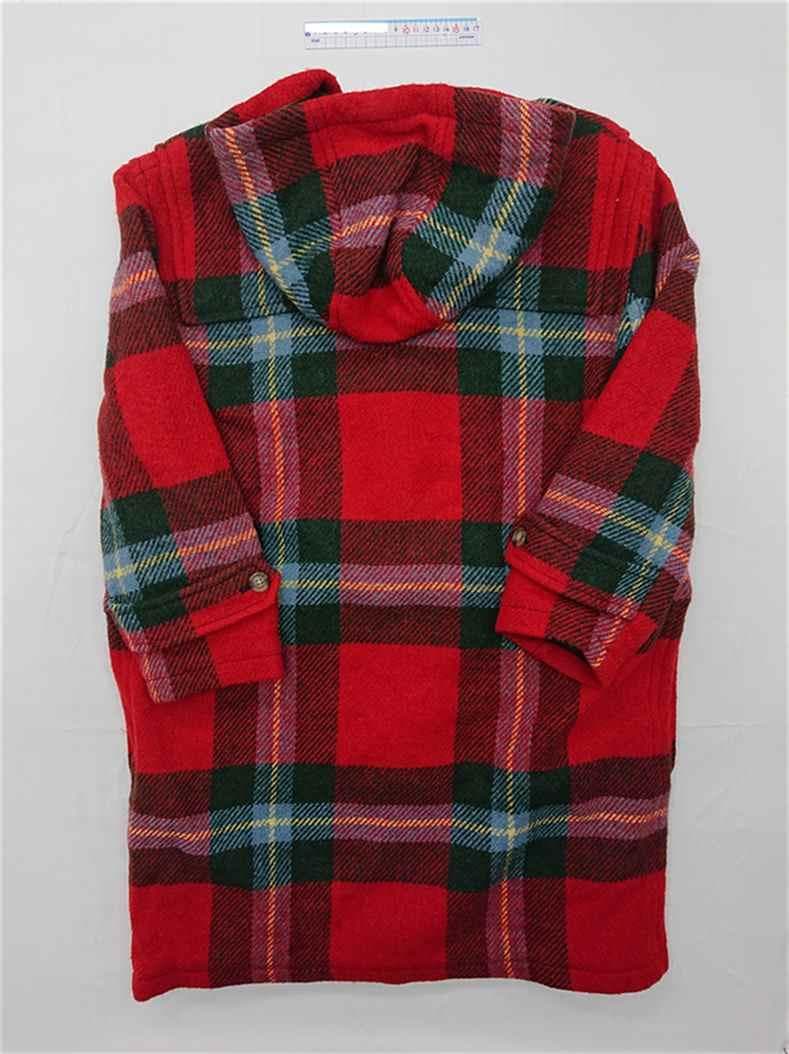 ◎ローレン ラルフローレン ダッフルコート レッド チェック柄 レディース M