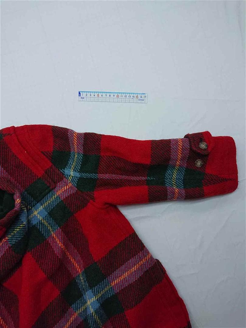 ◎ローレン ラルフローレン ダッフルコート レッド チェック柄 レディース M