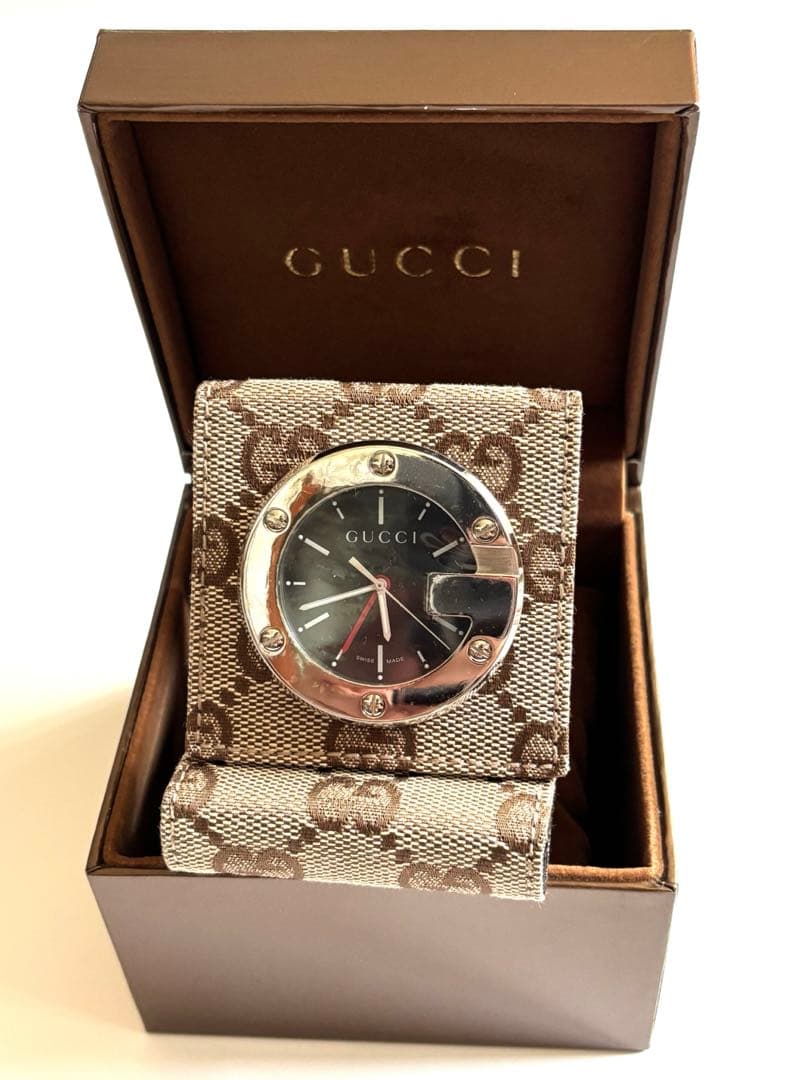 【未使用品】GUCCI グッチ トラベルクロック 置時計 200 電池切れ