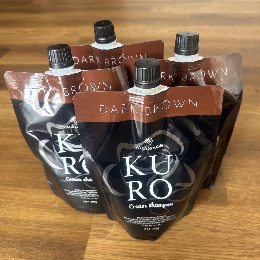 KURO Cream shampoo ダークブラウン 4個セット