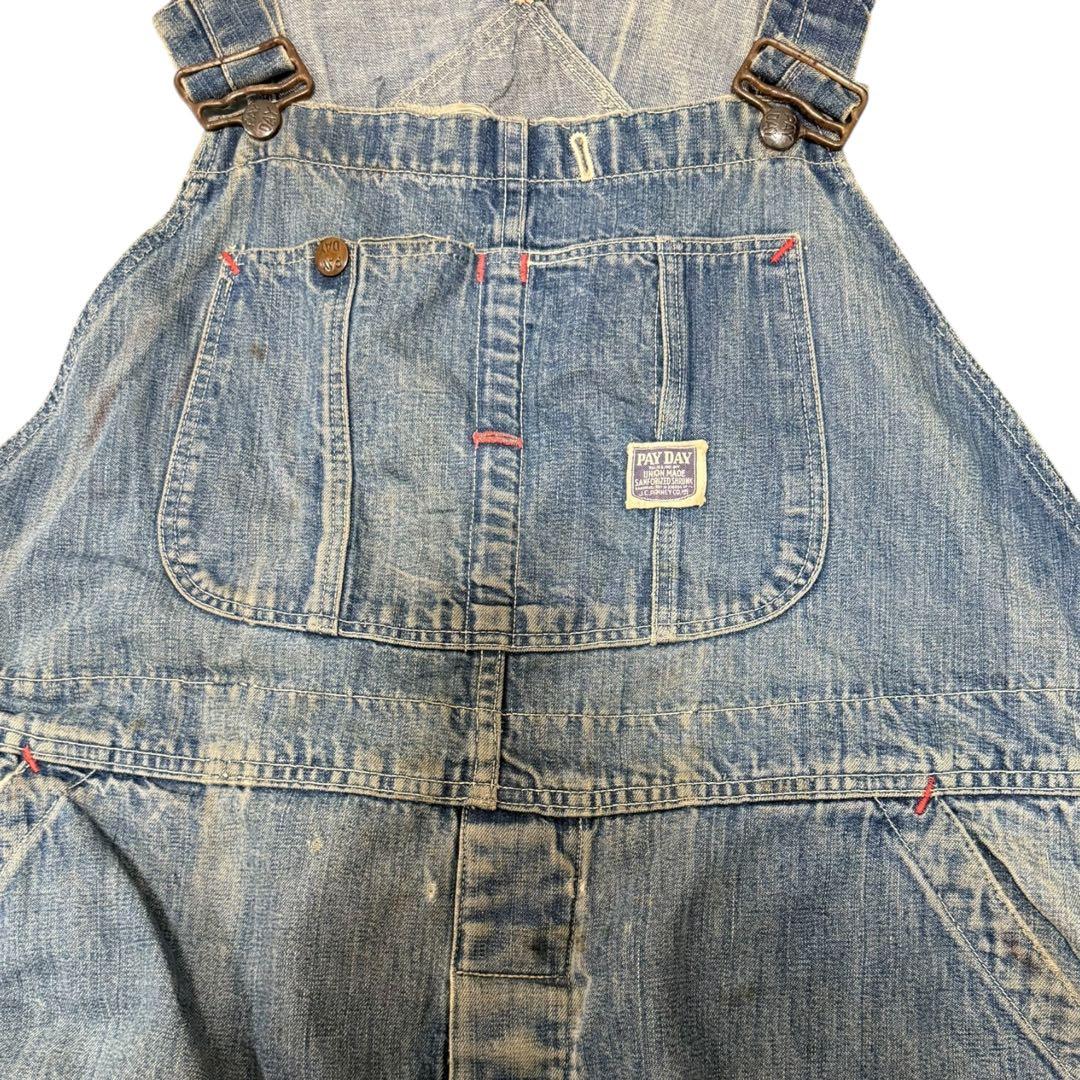 40s PAYDAYオーバーオール W108cm ビンテージ デニム