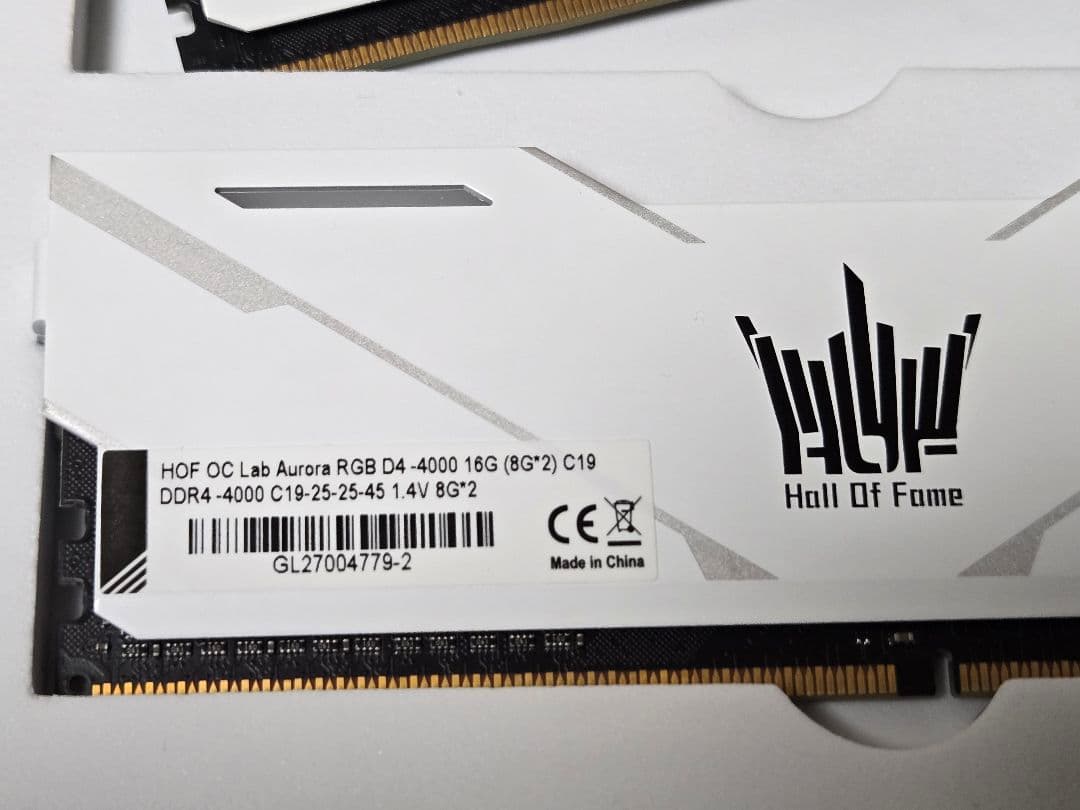 メモリー HOF OC Lab Aurora RGB DDR4 4000MHz 16GB