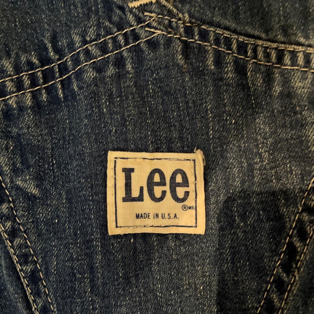 70s USA製 ヴィンテージ Lee デニムオーバーオール Lサイズ
