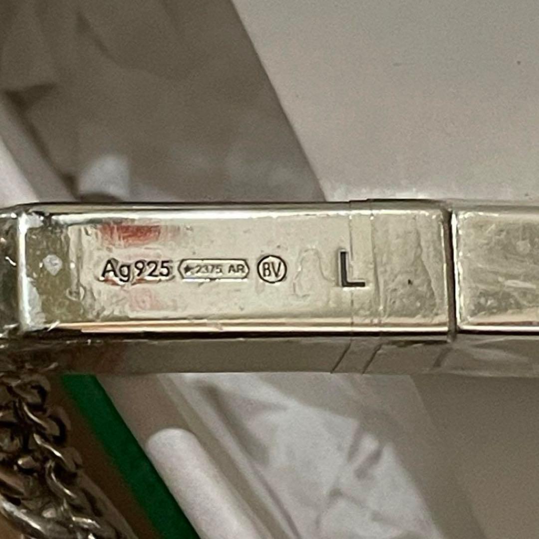 りか925シルバーBOTTEGA VENETA ダブルチェーンブレスレット