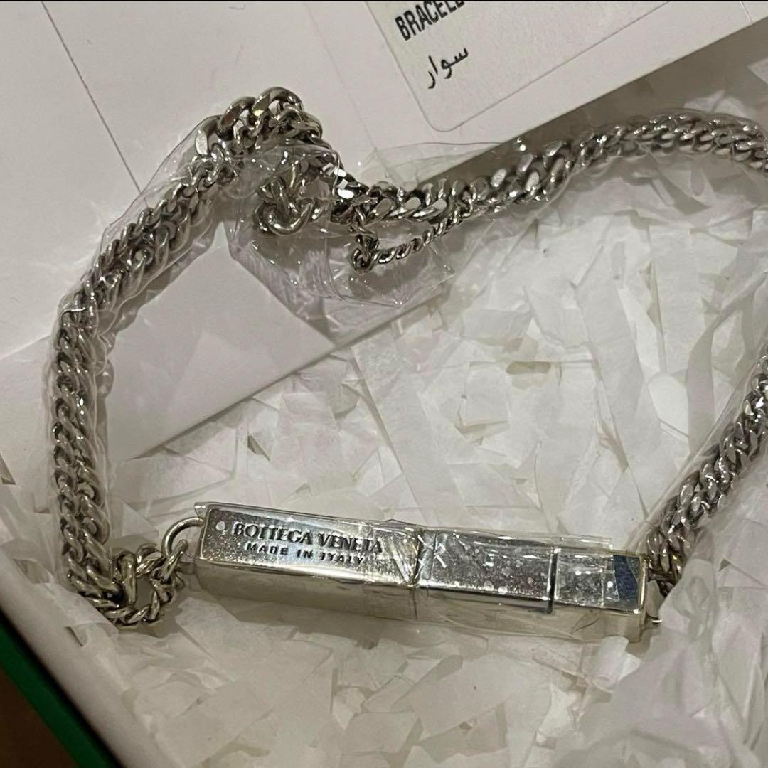 りか925シルバーBOTTEGA VENETA ダブルチェーンブレスレット