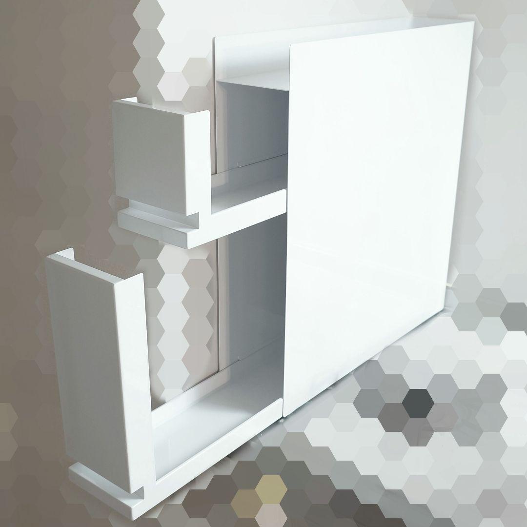 【山崎実業】tower 隠せる調味料ラック 2段 完成品 ホワイト