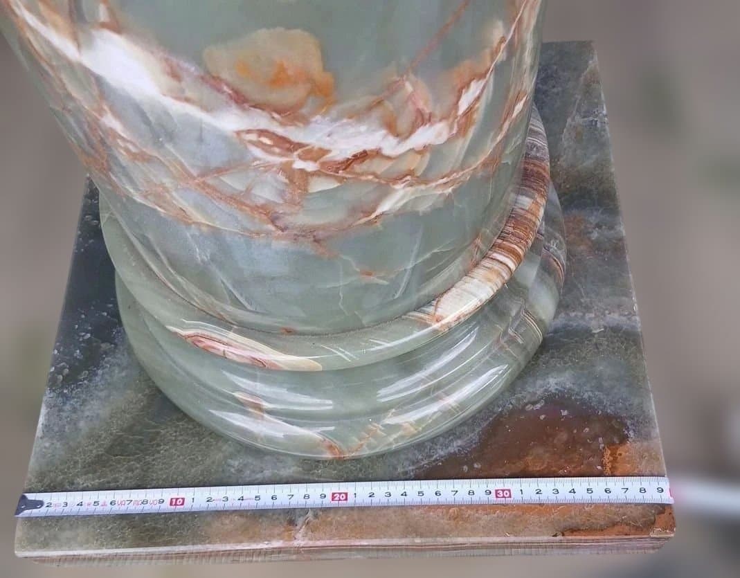 お引き取り専用　グリーンオニキス(オニックス)　天然大理石　円柱型飾り台ポール