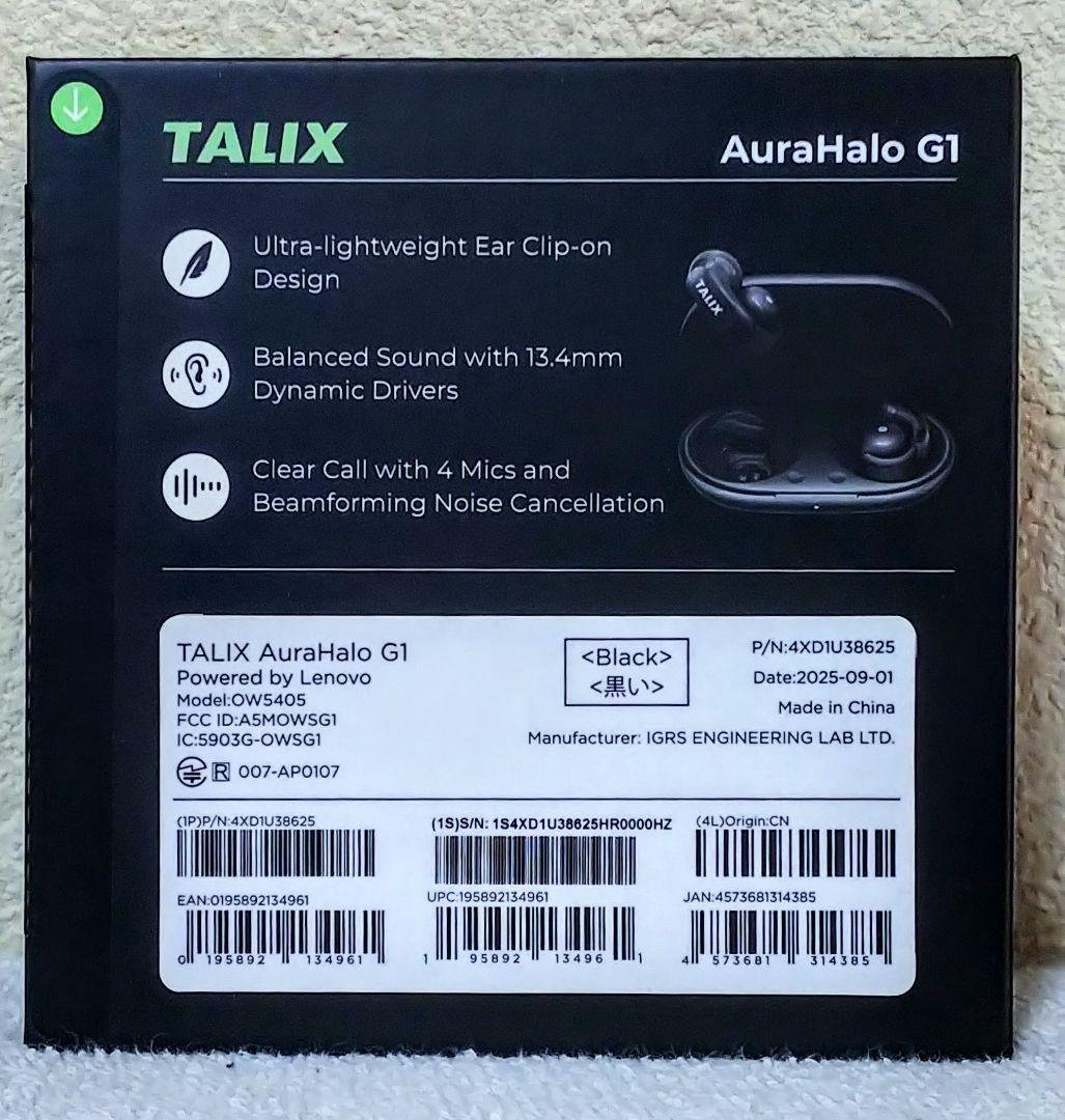 TALIX AuraHalo G1 ワイヤレス イヤホン Bluetooth
