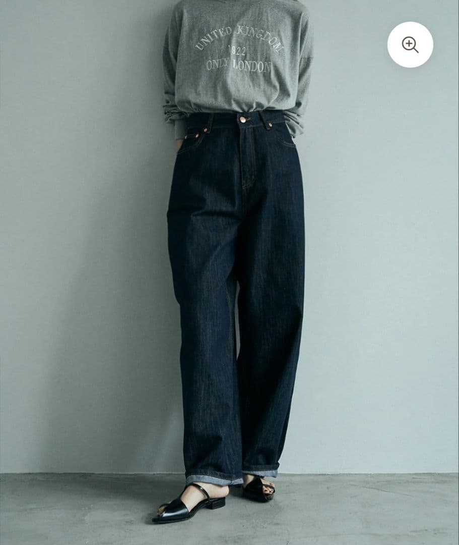 MARJOUR TUCK DENIM タックデニム　ワイドシルエット　バックル