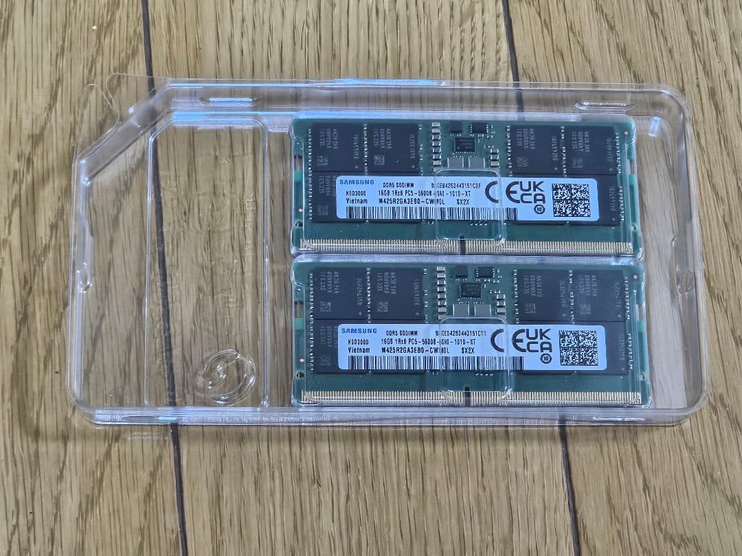 SO-DIMM 5600 DDR5 32GB 16gb x 2枚