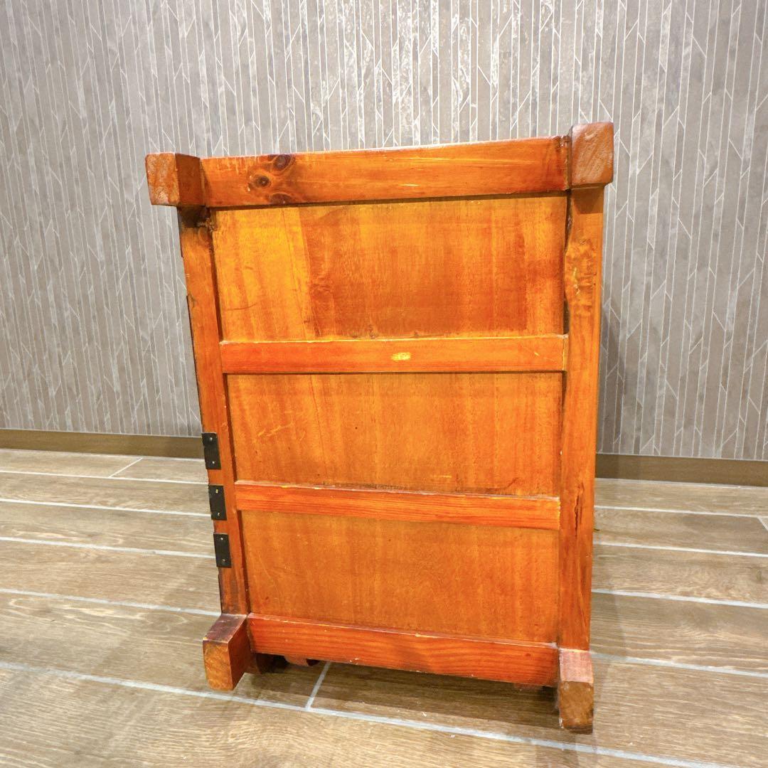 【美品】仙台箪笥風 民芸箪笥 和家具 小箪笥 車輪付き 鉄金具 木製 収納棚