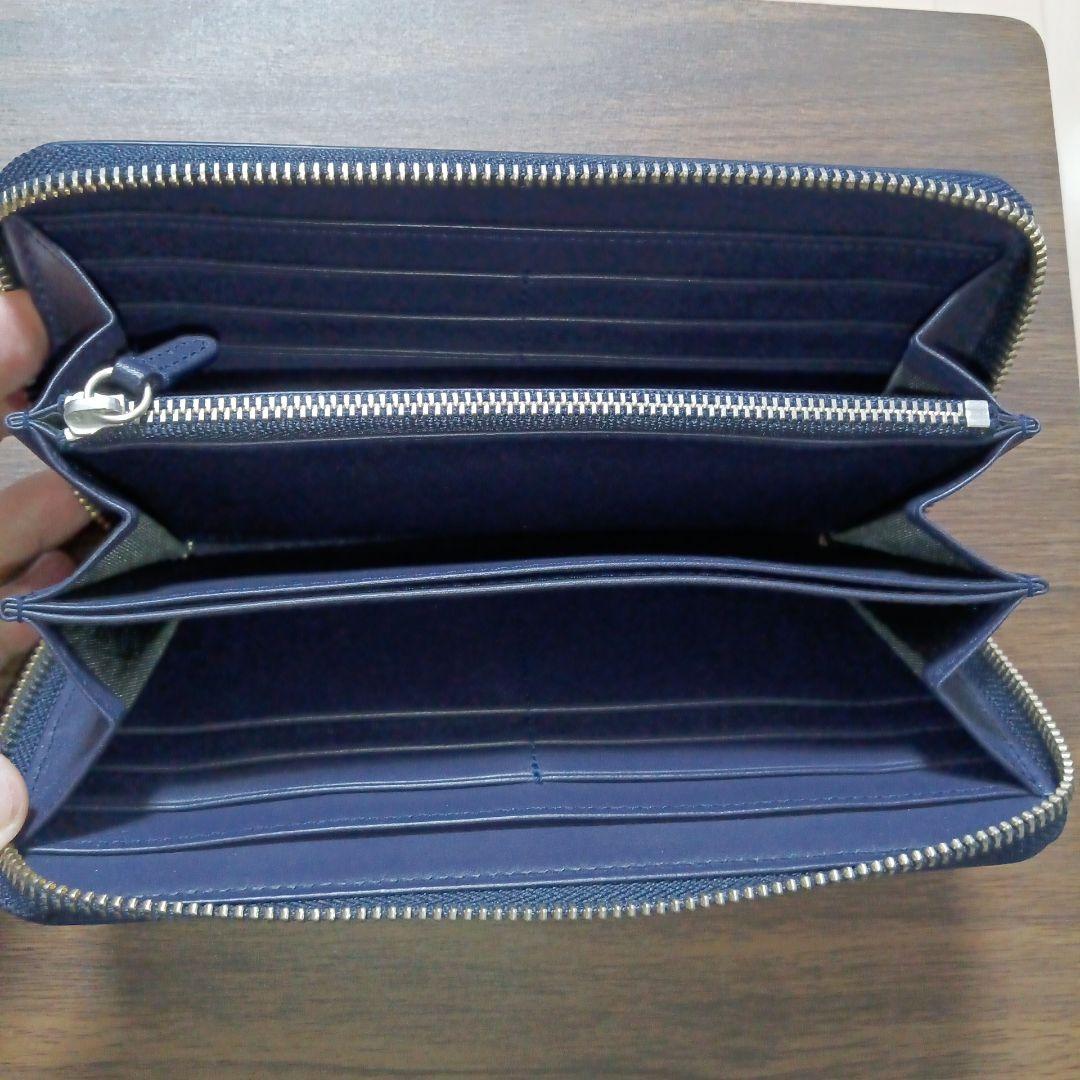 POLO RALPH LAUREN 長財布 紺色　本革　動物プリント　未使用品