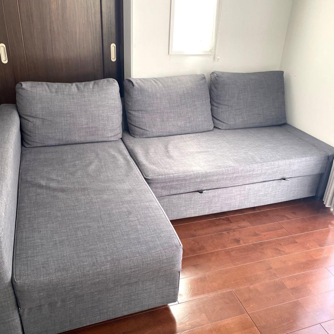 IKEA イケア　フリーヘーテン　ソファベッド　グレー