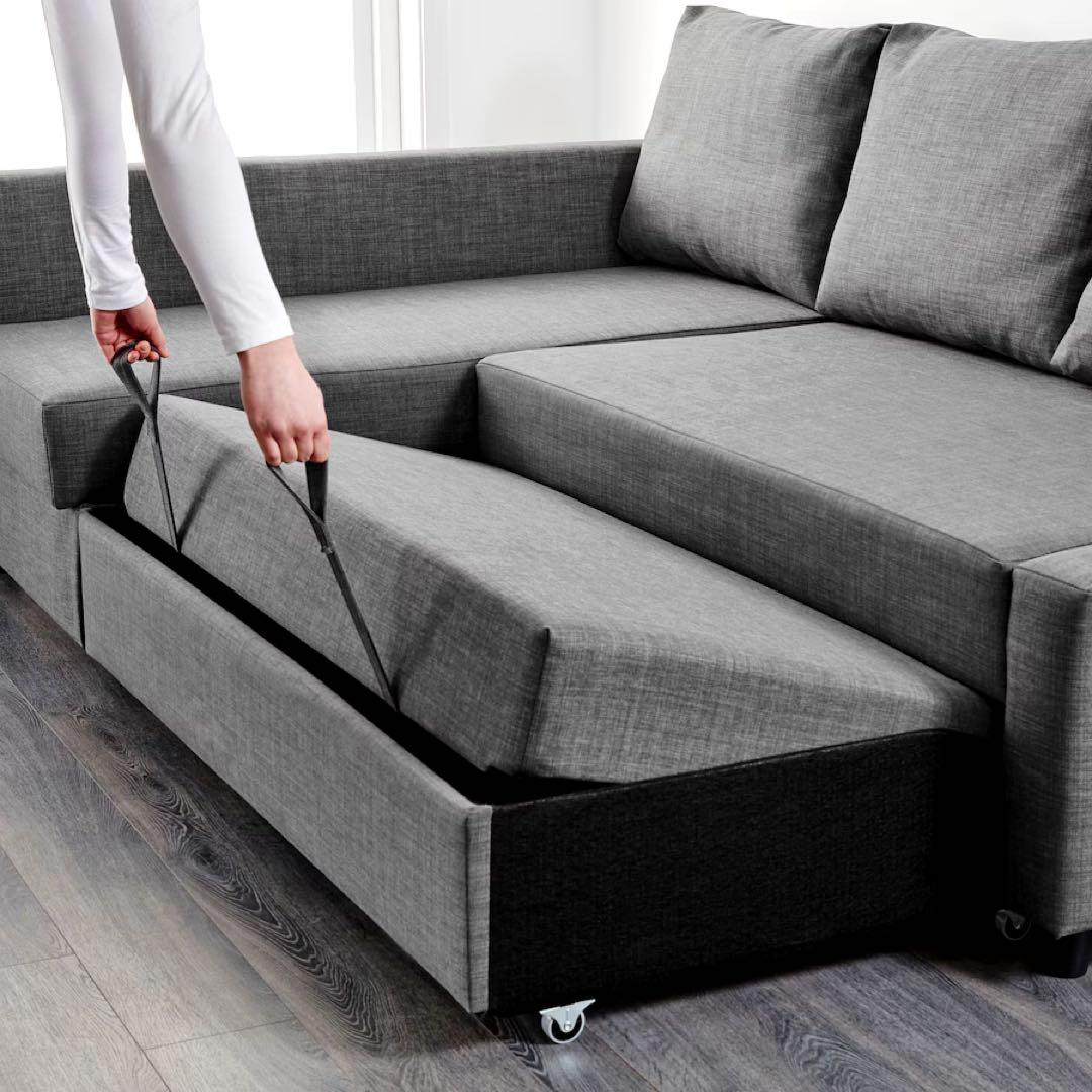 IKEA イケア　フリーヘーテン　ソファベッド　グレー