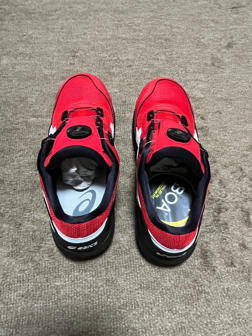 アシックス ウィンジョブBOAシステム 安全靴 赤