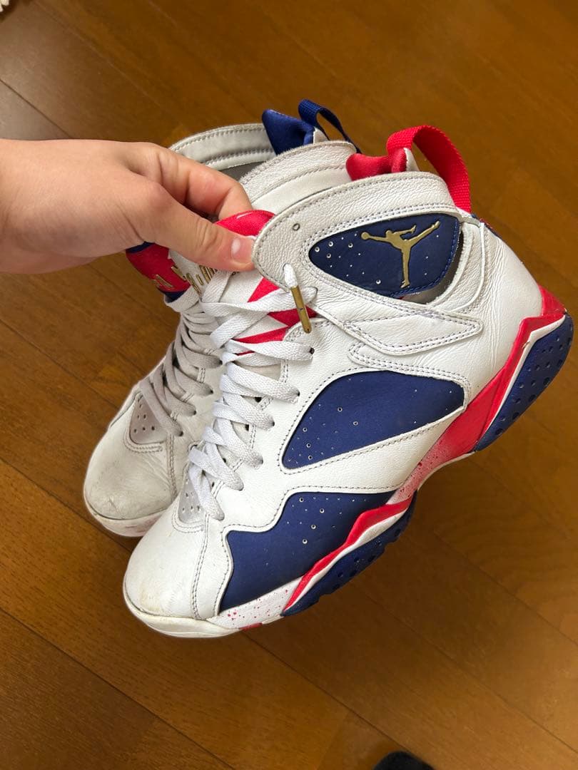 F*K様 Air Jordan 7 スニーカー ホワイト/ネイビー/レッド