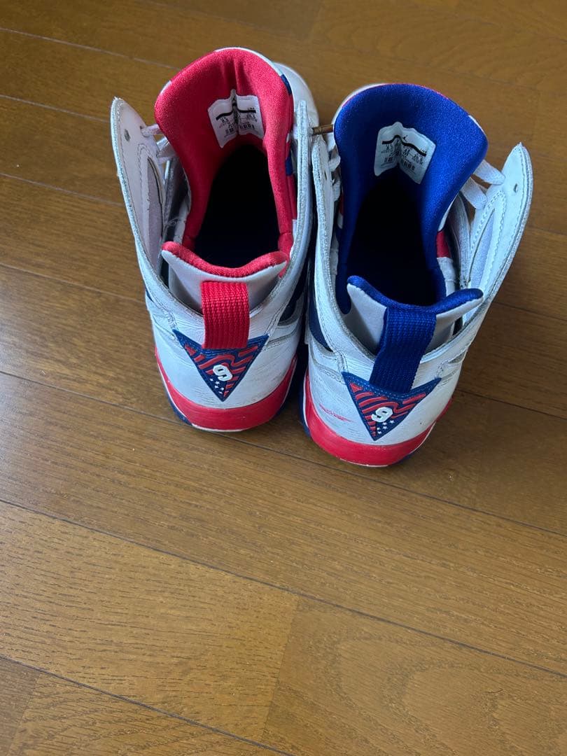 F*K様 Air Jordan 7 スニーカー ホワイト/ネイビー/レッド