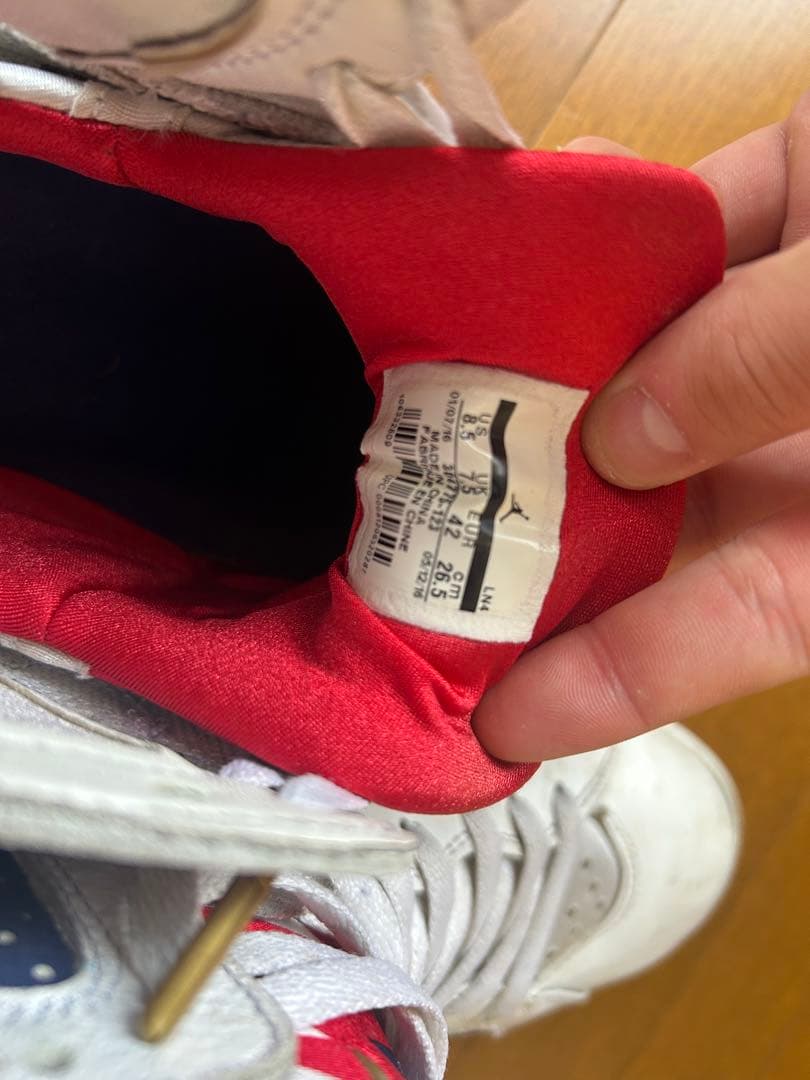 F*K様 Air Jordan 7 スニーカー ホワイト/ネイビー/レッド