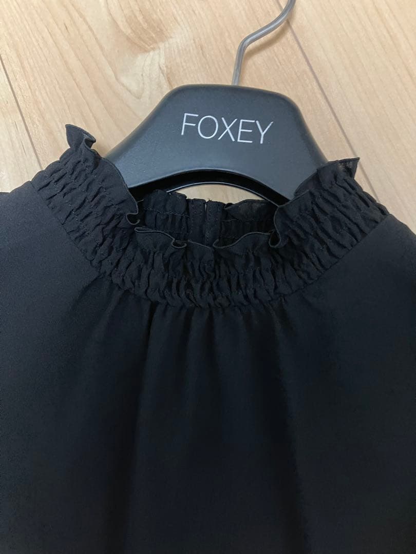 美品　ANAYI フリル　ブラウス　ブラック　黒　アナイ