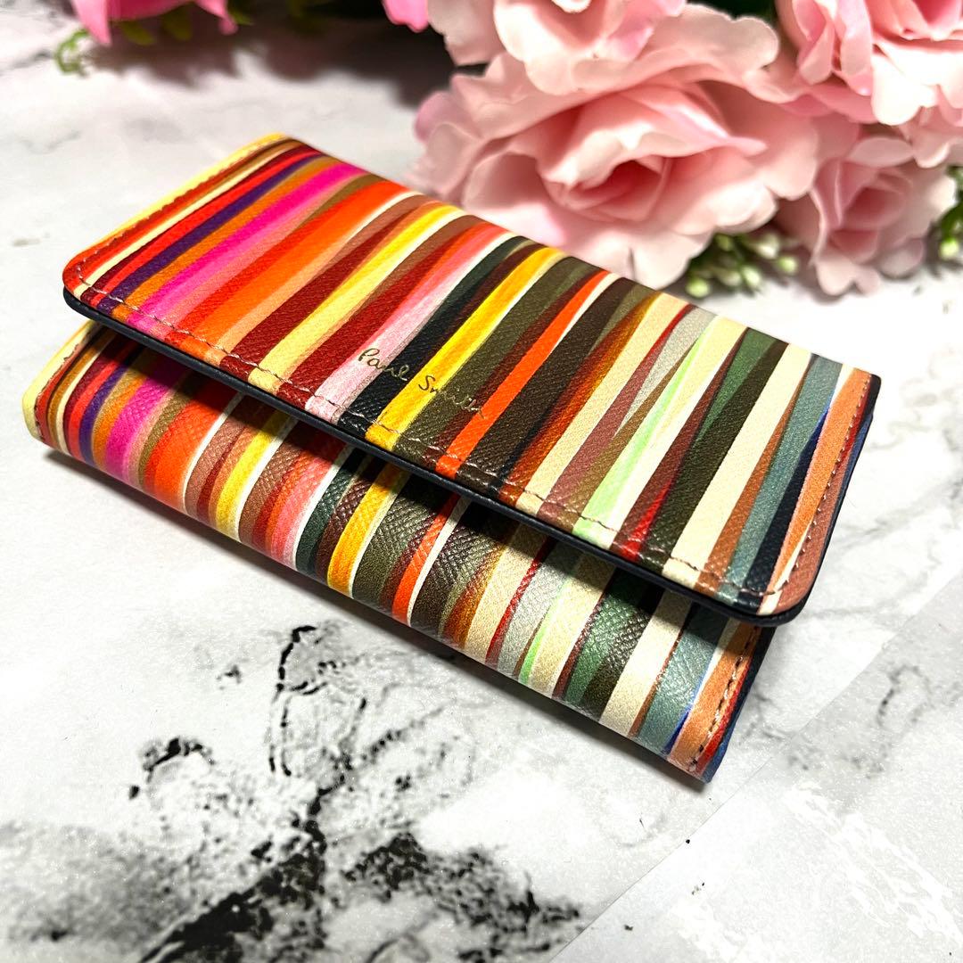 【未使用品】ポールスミス 名刺入れ クロスオーバー マルチカラー カードケース