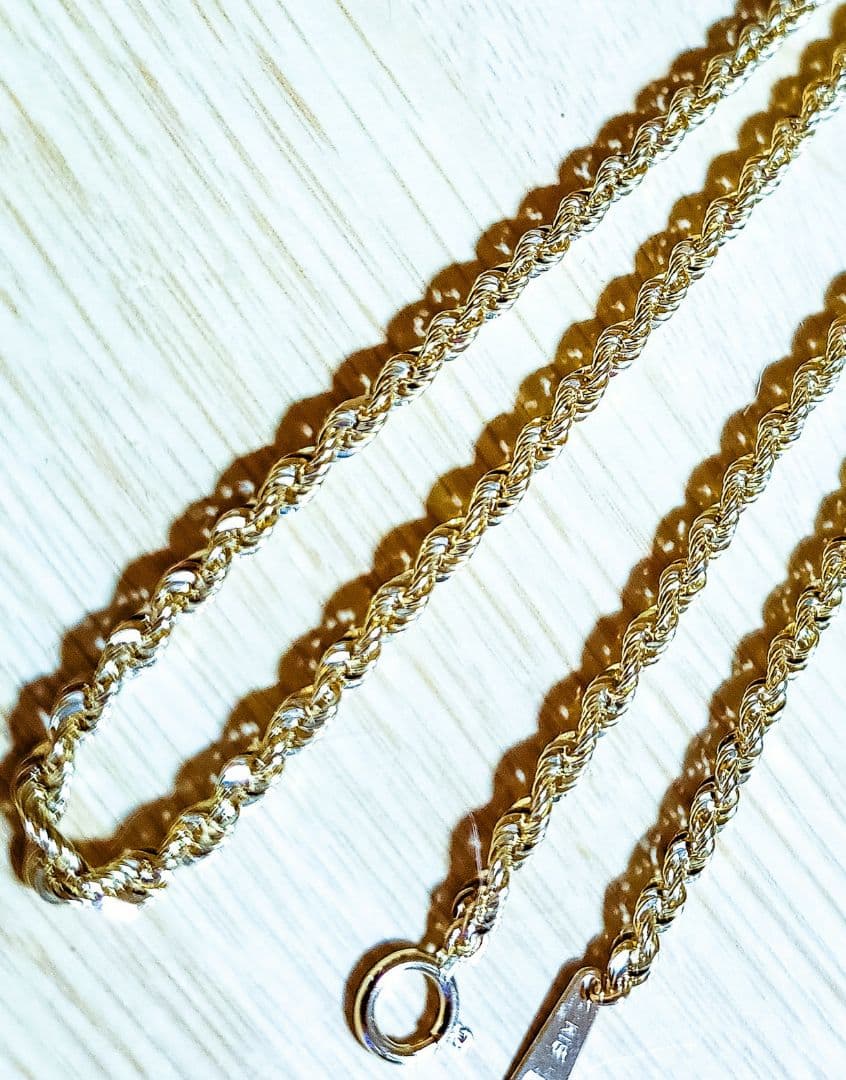 【18金 ロープチェーン50cm 4,2g❗】幅2,7mm新品未使用✨鑑別書付❕