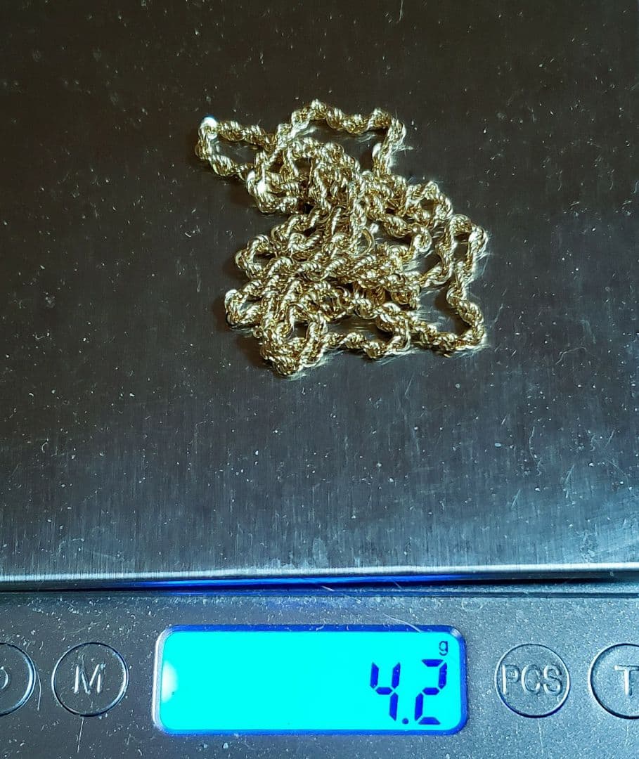 【18金 ロープチェーン50cm 4,2g❗】幅2,7mm新品未使用✨鑑別書付❕