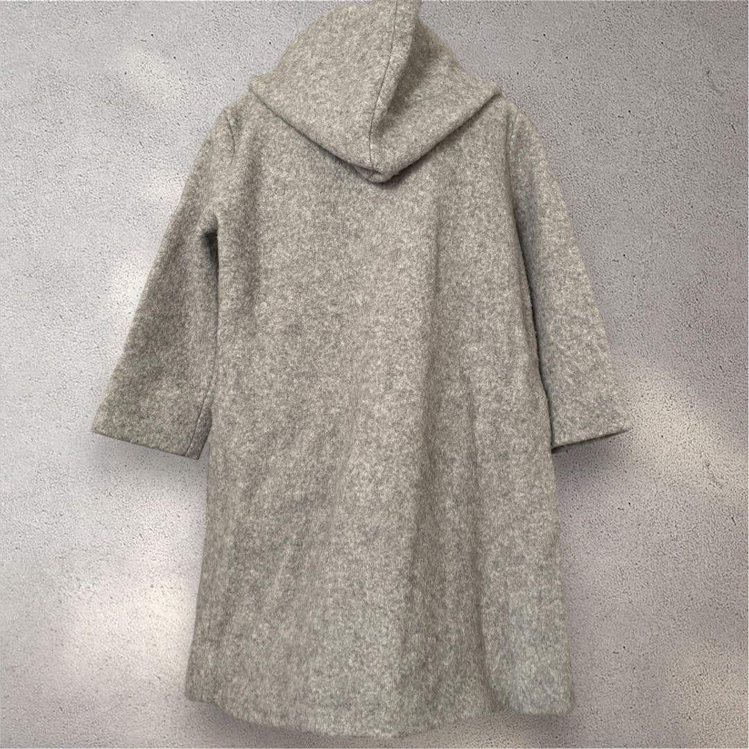 evam evaエヴァムエヴァ ウール フーデッドコート グレー 美品