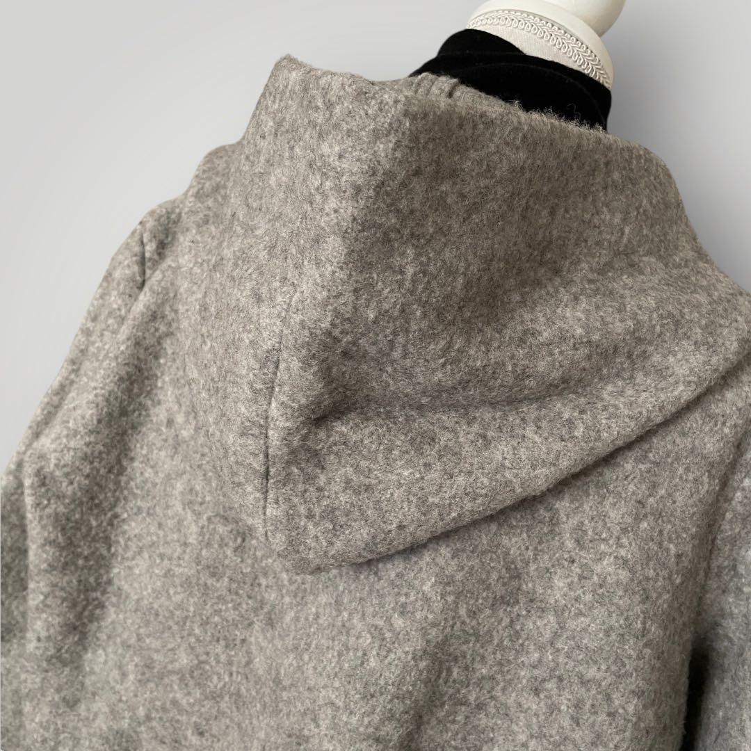 evam evaエヴァムエヴァ ウール フーデッドコート グレー 美品