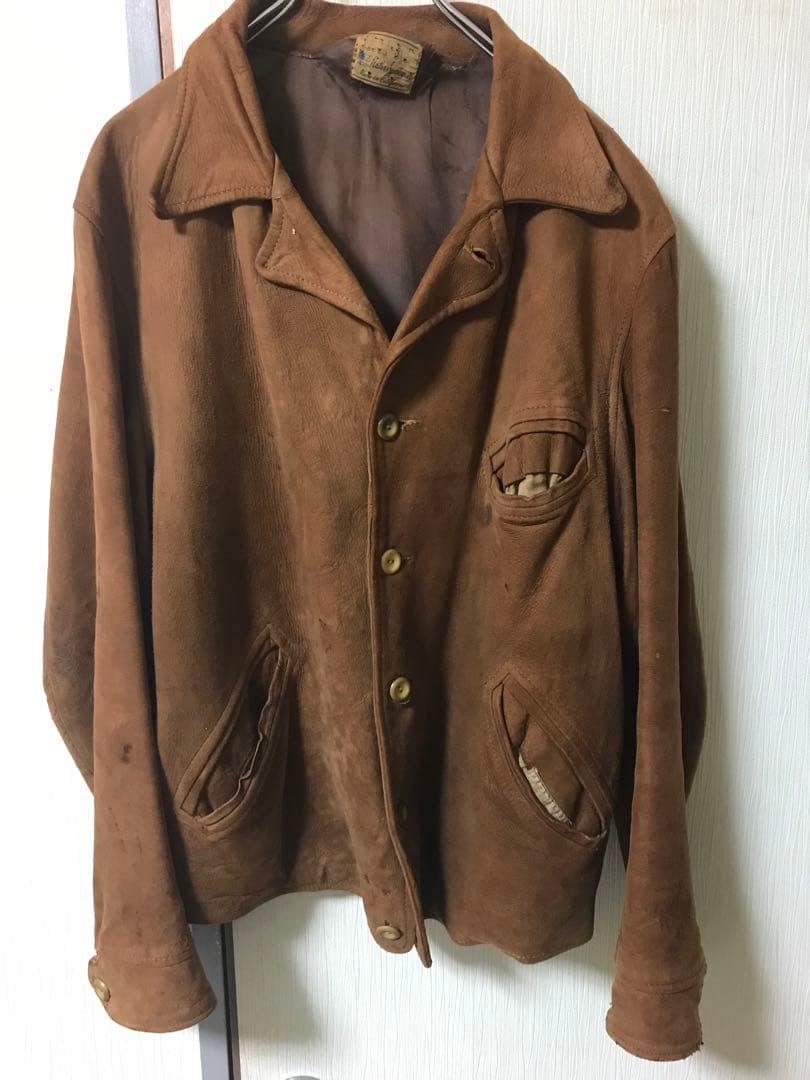 40s BLOCK BILT ヌバック レザージャケット ライダース コサック