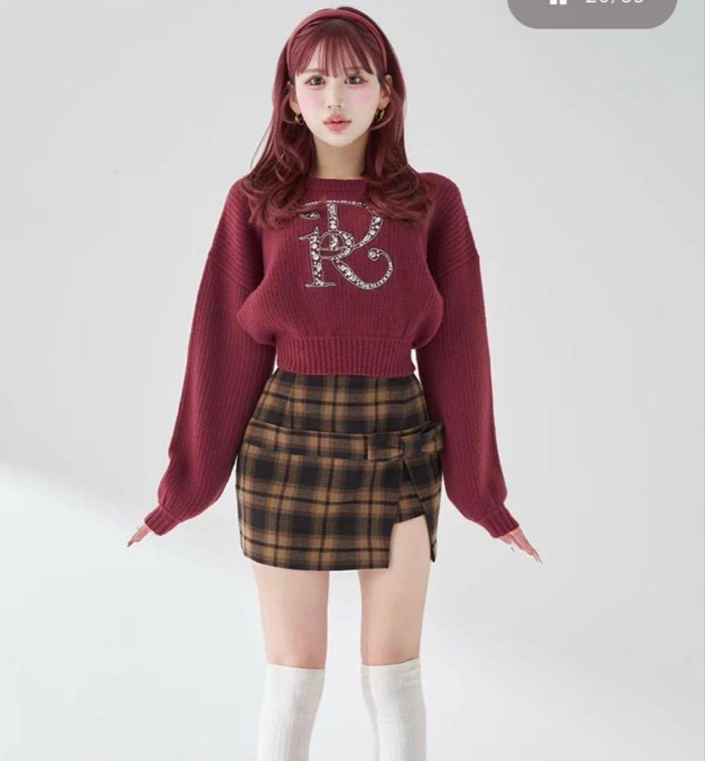 Darich DRビジューボリュームリブニットトップス BRD ダーリッチ 赤