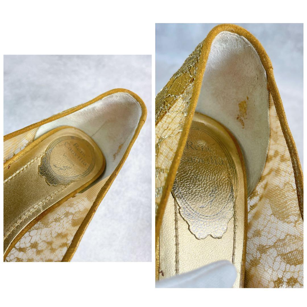 Rene’ Caovilla Gold Lace Pumps 36 1/2