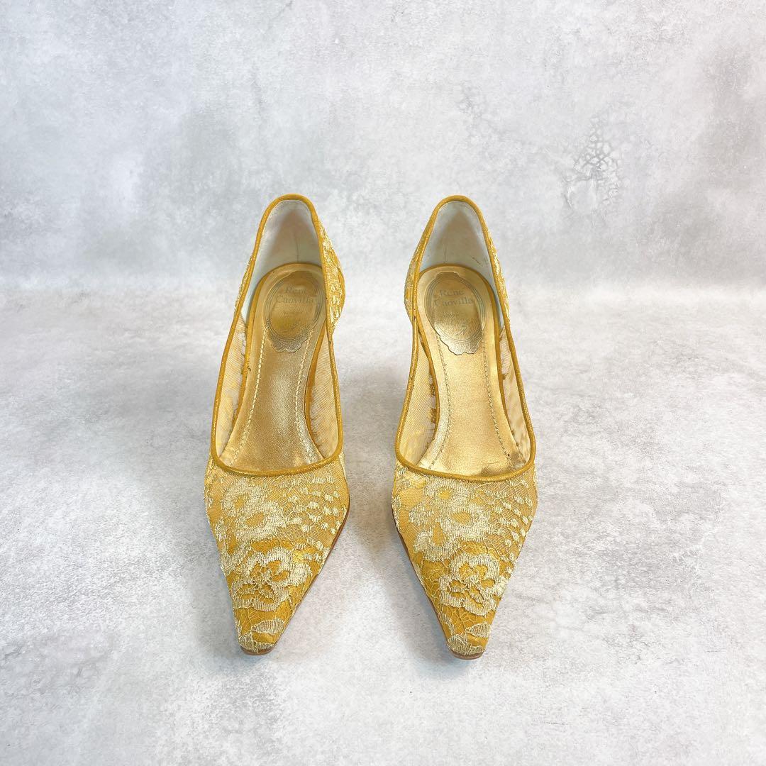 Rene’ Caovilla Gold Lace Pumps 36 1/2