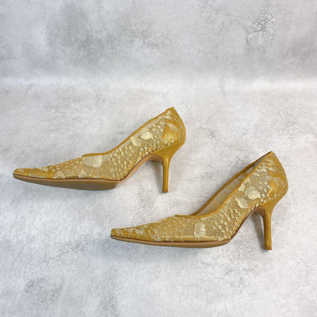 Rene’ Caovilla Gold Lace Pumps 36 1/2