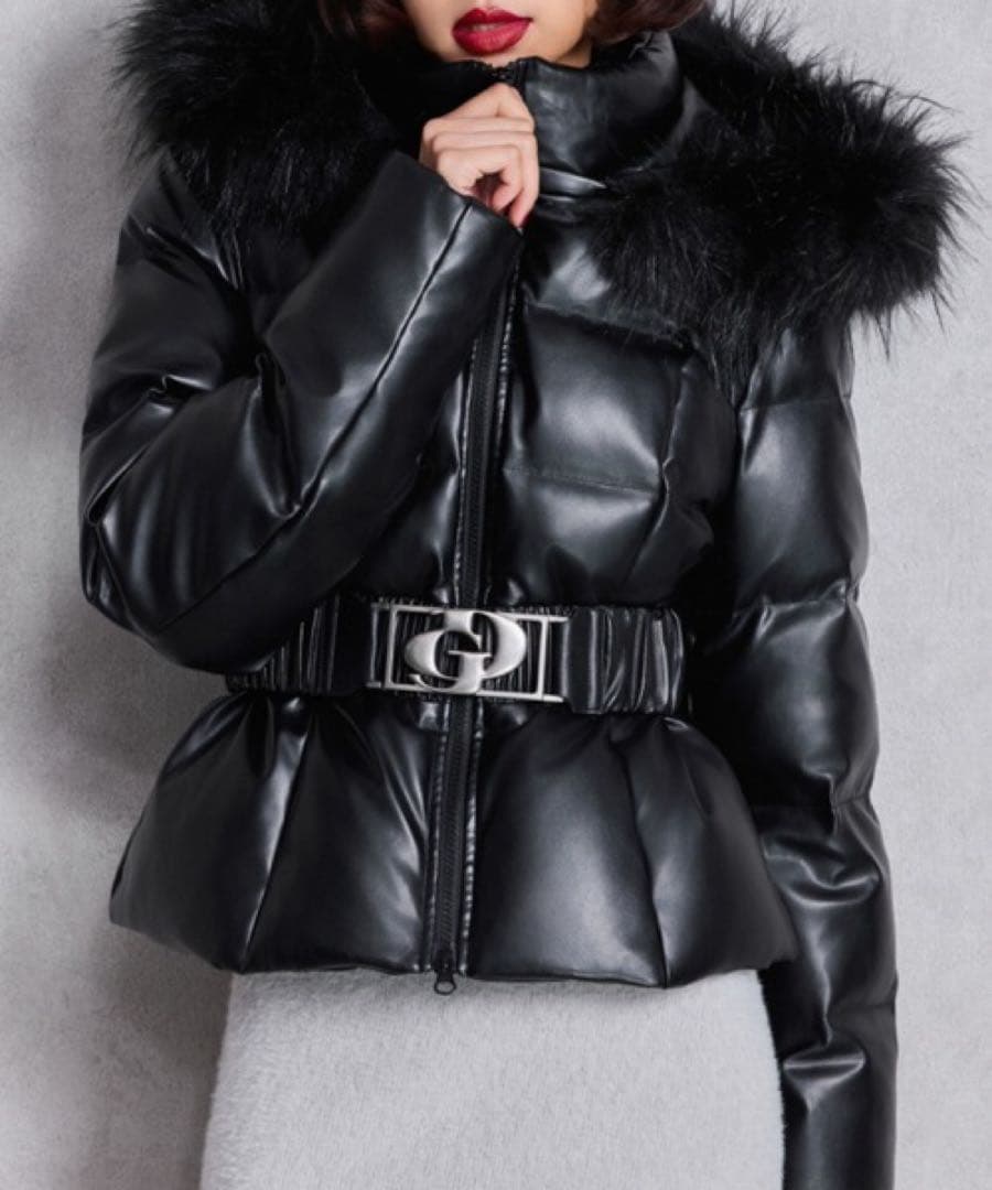 GYDA GDベルト付きフェイクレザーショートダウンコート 新品 本日限定値下げ