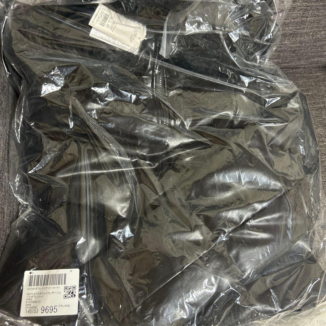 GYDA GDベルト付きフェイクレザーショートダウンコート 新品 本日限定値下げ