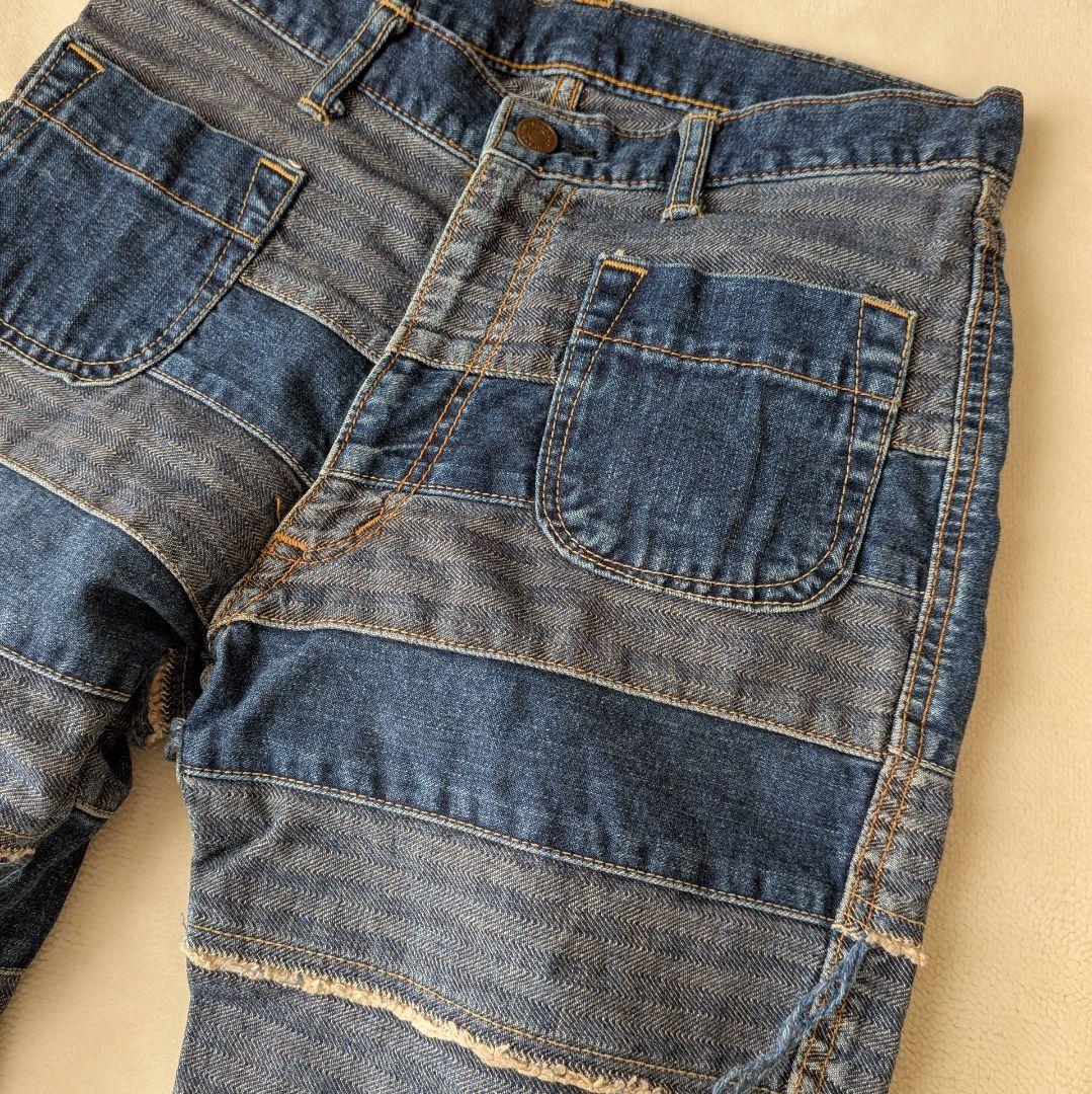 HYSTELIC GLAMOUR スクラッチフレア Sサイズ ツギハギデニム