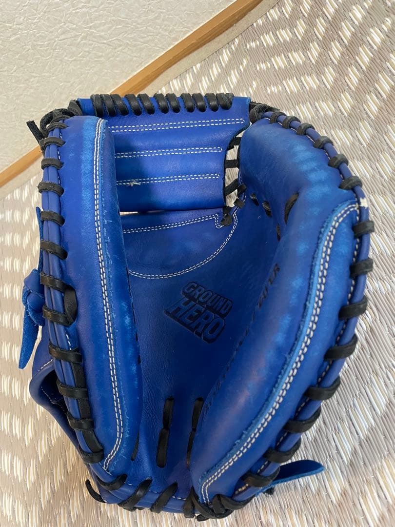 ZETT GROUND HERO 軟式グローブ 青 キャッチャーミッド