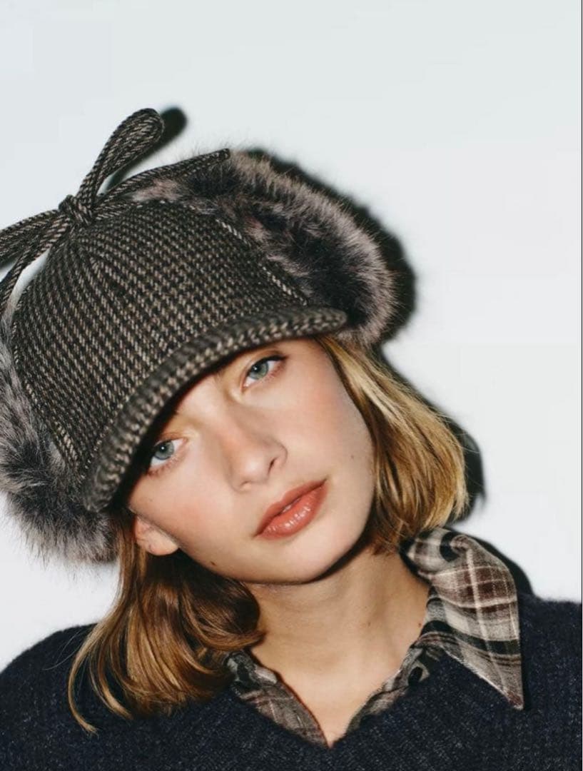 新品タグ付き✳︎zara 新作完売イヤーマフ付きフライトキャップ　ラスト1️⃣