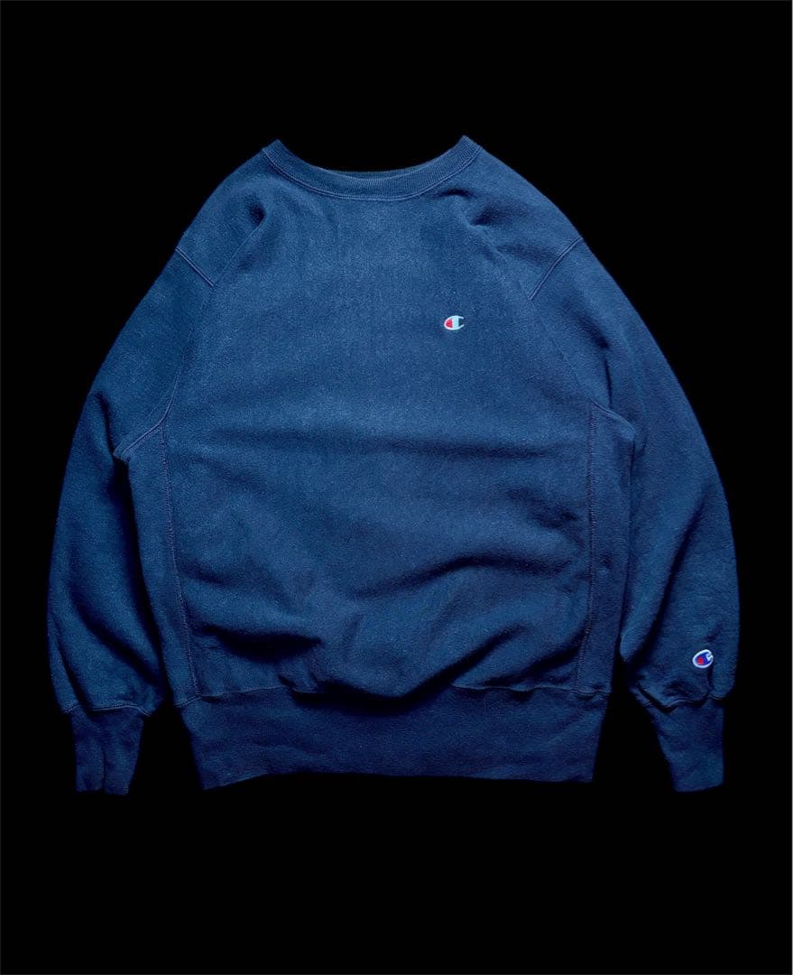 希少ブラック　チャンピオン　リバースウィーブ　ビンテージ　刺繍タグ　90s