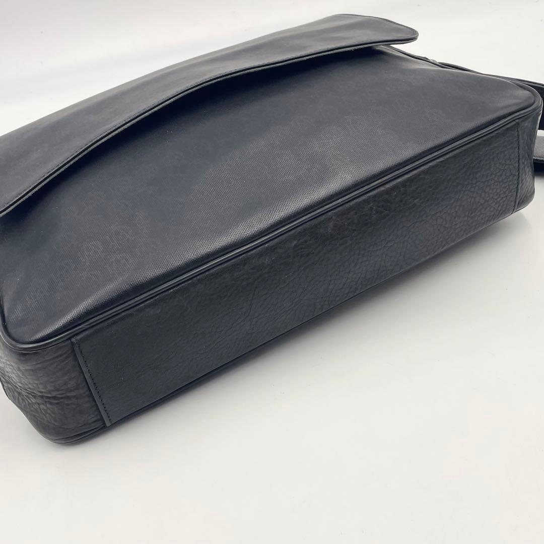 【美品】ダンヒル ショルダーバッグ メッセンジャー シャドウADモノグラム 黒